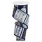 2.5" Football Block Pattern Ribbon: Navy/Silver (10 Yards)